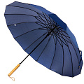 Зонт унисекс, полуавтомат, трость, 16 спиц, 60 см, полиэстер, синий, Y822-055