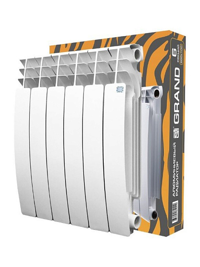 Радиатор алюминий, 500х100 мм, STI, Grand, 6 секций