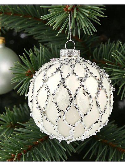 Елочный шар Барокко, 8 см, стекло, XF24-SC023