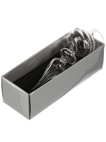 Елочное украшение Пика, прозрачное, 6х18 см, стекло, фигурное, XF24-SC037