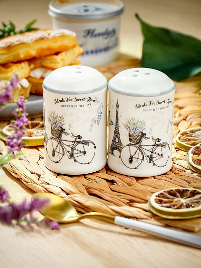 Набор для специй доломит, 2 шт, 6.8х4.2 см, Daniks, Прованс