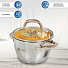 Кастрюля нержавеющая сталь, 1.8 л, с крышкой, крышка стекло, Daniks, Мадрид Gold, SD-316G, индукция - фото 15