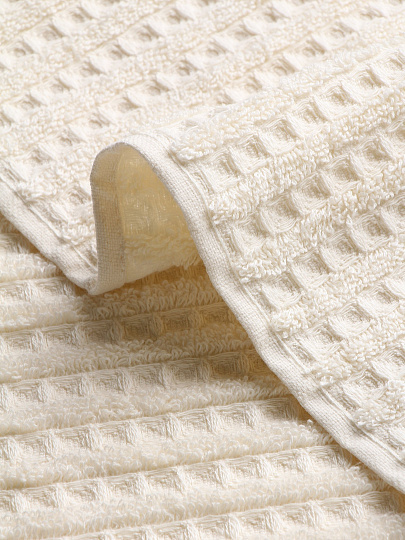 Полотенце банное 70х130 см, 100% хлопок, 450 г/м2, Рельеф, Bravo, кремовое, Узбекистан, м7807_08