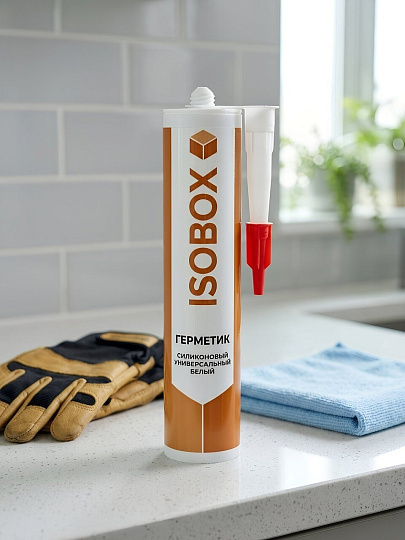 Герметик силиконовый, универсальный, Технониколь, ISOBOX, 137332, 260 мл, белый