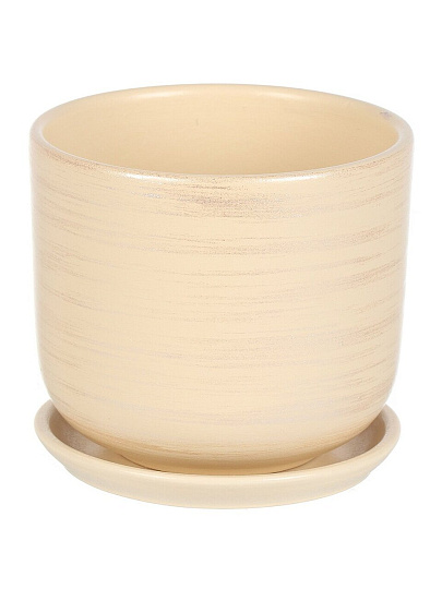 Горшок керамика, 0.9 л, 12х12 см, бежевый, Галактика №2, 008652