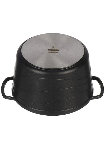 Кастрюля алюминий, антипригарное покрытие, 5 л, крышка стекло, Нева Металл Посуда, Гранит, L186650i, индукция