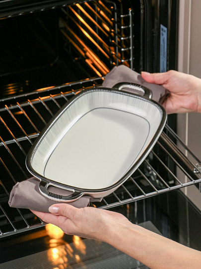 Блюдо керамика, прямоугольное, 33 см, с ручками, RasheL, R-33102