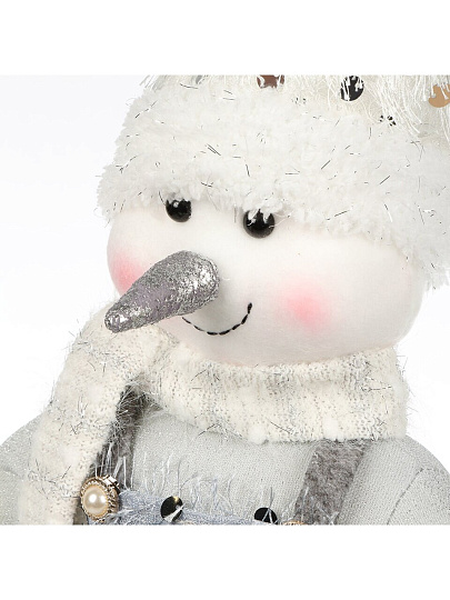 Фигурка декоративная текстиль, Снеговик, 54 см, серая дымка, Y4-9367