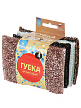 Губка для посуды для тефлоновой посуды, 4 шт, поролон, абразивная фибра, Аквамаг, ГЭТ-004р(г), разноцветная - фото 4