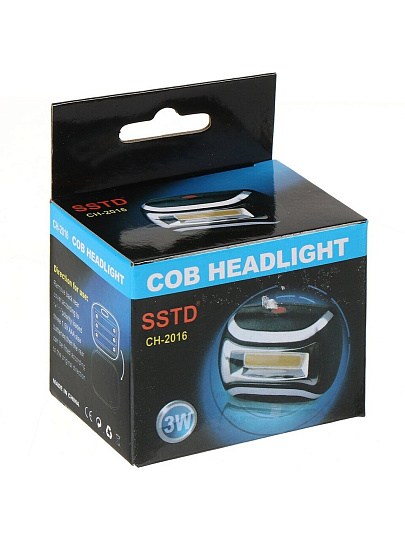 Фонарь налобный, пластик, черный, SPE17194-8