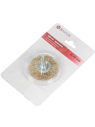 Щетка для дрели Bartex, 40 мм, плоская со шпилькой, 99240