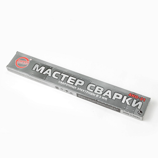 Электроды Мастер сварки, АНО-21, по стали, 3 мм, 1 кг, картонная коробка, СТАСВА