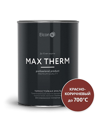 Эмаль Elcon, декоративная, термостойкая, быстросохнущая, глянцевая, красно-коричневая, 0.8 кг, 700°С