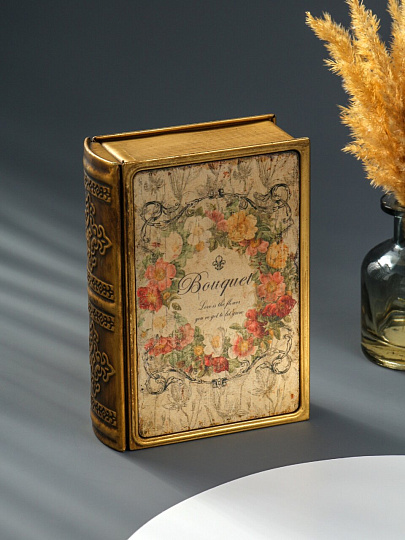 Шкатулка-книга для украшений, МДФ, металл, 17х12х5 см, Lefard, 94-205