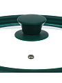 Крышка для посуды стекло, Daniks, Emerald, кнопка силикон, зеленая, 24/26/28 см, GLM-242628-2 - фото 7