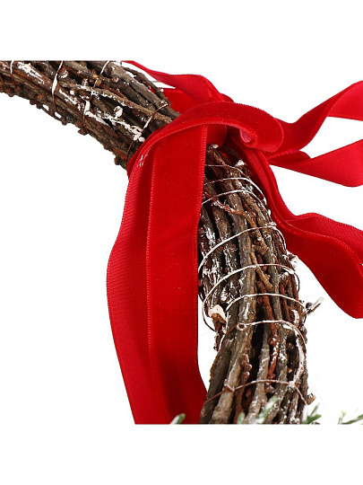 Композиция новогодняя подвесная 37 см, с ягодами и шишками, SYSGZSB-4623141