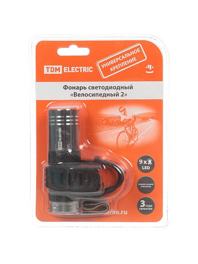 Фонарь велосипедный, TDM Electric, алюминий, SQ0350-0028
