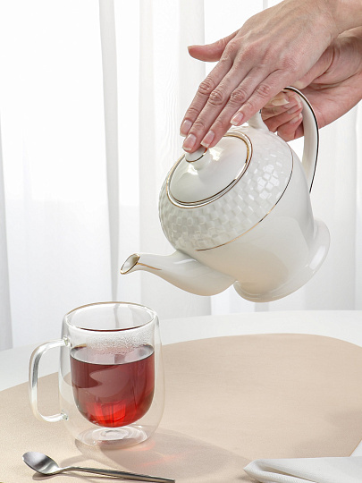 Чайник заварочный керамика, 1 л, с ситечком, Daniks, Кембридж