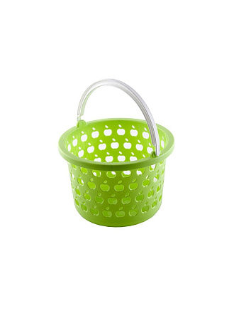 Корзина 2.2 л, 18.5х18.5х13.6 см, круглая, пластик, в ассортименте, с ручками, Полимербыт, С831, 4383100