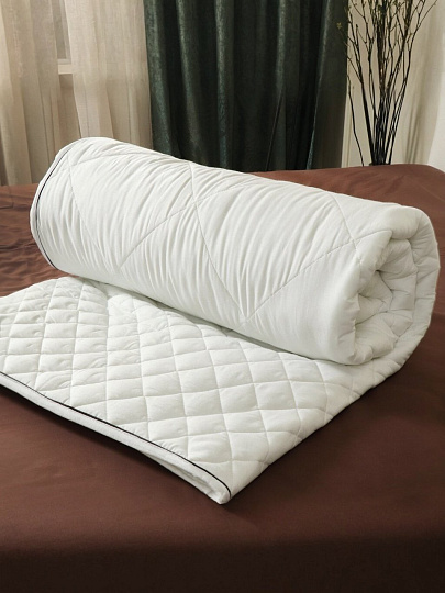 Одеяло евро, 200х220 см, Hotel collection, Файбер 100% полиэстер, 350 г/м2, зимнее, чехол 100% хлопок, кант, IVVA