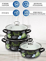 Набор посуды эмалированная сталь, 6 предметов, кастрюли 2,3,4 л, МП, Керченский металлургический завод, Мохито-1 Экстра Стиль, черный - фото 4