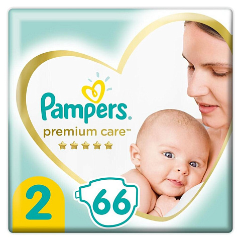 Подгузники детские Pampers, Premium Care Mini, р. 2, 4 - 9 кг, 66 шт, унисекс