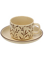 Набор чайный керамика, 12 предметов, на 6 персон, 220 мл, бежевый, Веточки, B060504 - фото 6