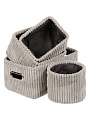Набор корзин 4 шт, для хранения, прямоугольный, фланель, серый, 34х23х17, 21х21х15, 20х15х11, 17х15.5 см, A190013 - фото 3