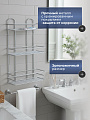 Полка для ванной металл, настенная, 3 яруса, прямая, 30х13.5х52 см, Пу-пр-054 - фото 2