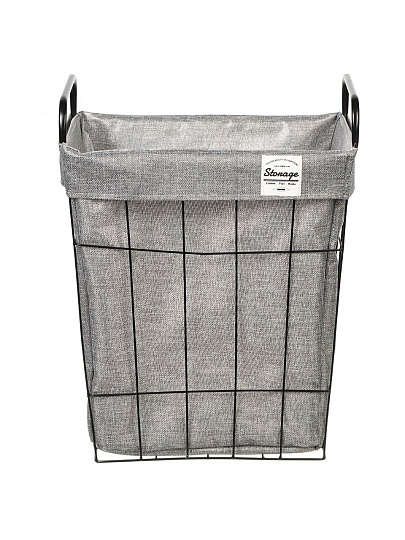 Корзина для хранения белья и вещей, 40х30х45 см, прямоугольная, серая, A290117