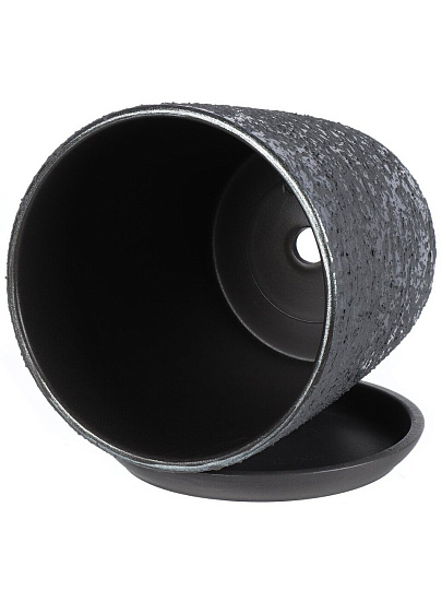 Горшок керамика, 2.6 л, 18х18.5 см, графит, Лава №4, 010389