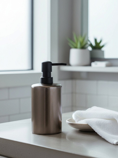 Дозатор для жидкого мыла Бронза/черный, керамика, 7.7x12.4/18 см, BCE1355AA-LD