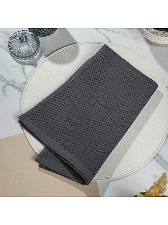 Полотенце кухонное вафельное, 40х60 см, 300 г/м2, 100% хлопок, Silvano, Esthetic, серое, Узбекистан