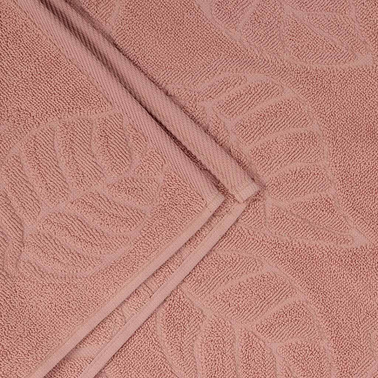 Полотенце банное 50х90 см, 100% хлопок, 450 г/м2, жаккард, Листья-2 5562, Авангард, пудинг, 161, Россия