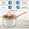 Ковш нержавеющая сталь, 1.8 л, крышка стекло, ручка нержавеющая сталь, индукция, Daniks, Карлин, GS-01332G-16S - фото 3