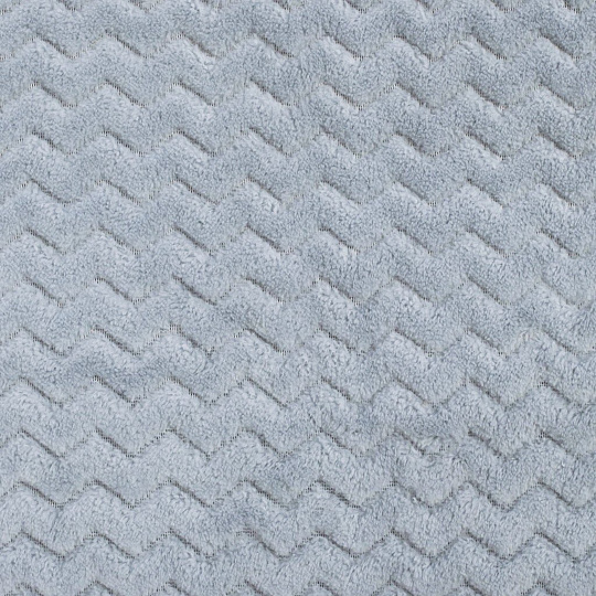 Плед евро, 200х220 см, велсофт жаккард, 100% полиэстер, Silvano, ZigZag, светло-серый, 200/009-ZZG/CL