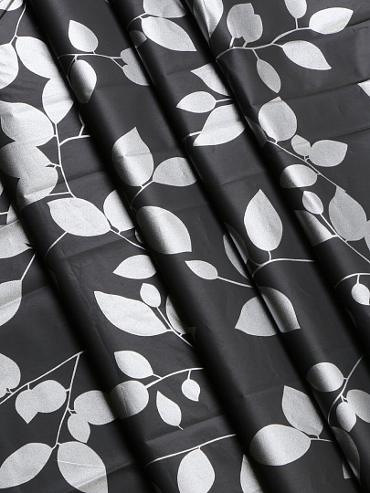 Штора для ванной 180х180 см, Peva, Лепестки на черном, черная, Y4-11162