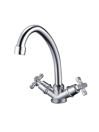 Смеситель для кухни, Solone, с кран-буксой, хром, JIK4-A102-A