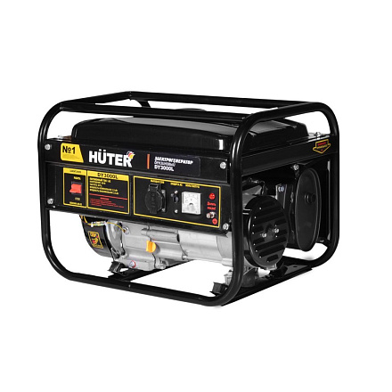 Генератор бензиновый, Huter, DY3000L, 2.7 кВт, четырехтактный, 7 л.с., 16 А, выход 12 В, 64/1/4