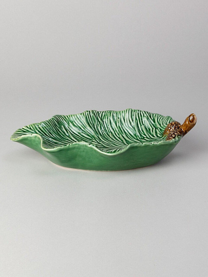 Блюдо керамика, овальное, 15.5х26.5х6.5 см, зеленое, Green pine, Lefard, 145-204