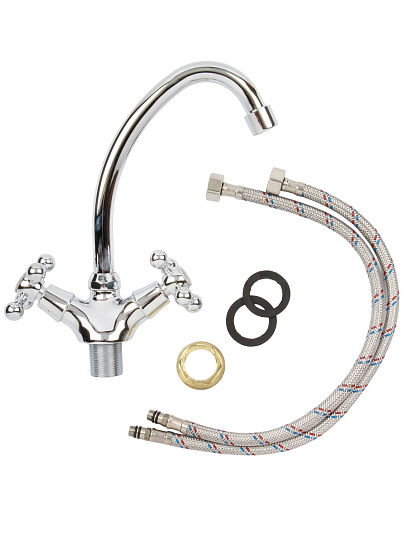 Смеситель для кухни, Frap, с кран-буксой, хром, F4119-2