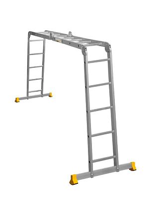 Лестница шарнирная 4 секции, 18 ступеней, алюминий, 5.23 м, 150 кг, Alumet, Т445