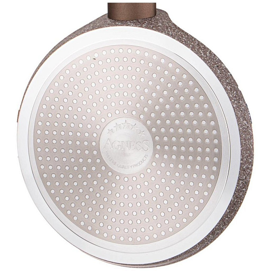 Сковорода блинная Agness &quot;natural stone&quot; с &quot;гранитным антипригарным покрытием&quot; 22 см, 947-575