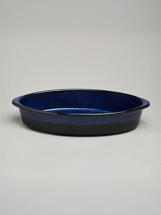 Форма для запекания керамика, 22х37х7 см, 2.5 л, овальная, Agness, Reactive Blue, 780-129