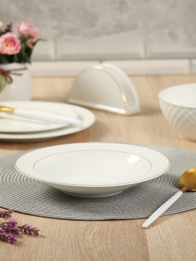 Тарелка суповая, керамика, 22 см, круглая, Кембридж, Daniks