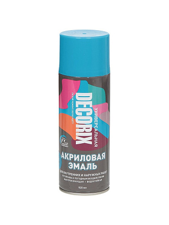 Эмаль аэрозольная, Decorix, универсальная, акриловая, глянцевая, синяя, A09, 520 мл