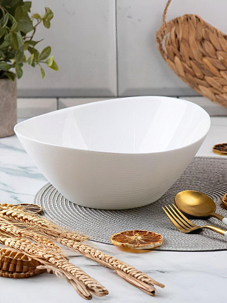 Салатник стеклокерамика, круглый, 25х10 см, 2 л, Модерн, Daniks, NOW100W