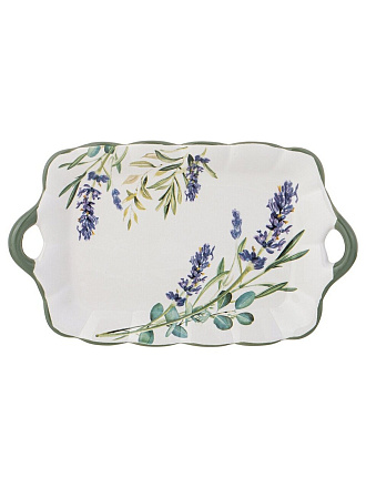 Блюдо керамика, прямоугольное, 14х23.5х2.5 см, Лаванда, Agness, 358-2142