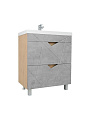 Тумба Doratiz, Фьорд 70, 2 ящика, под умывальник Астория 70, напольная, цемент, дуб Бунратти, 9908.185 - фото 5