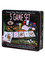 Игра настольная 5в1, 33х29х6.5 см, фишки 100 штук, колода карт, рулетка, Y6-6374/D030003 - фото 7